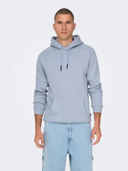 Толстовка ONLY Weicher Kapuzen Pullover Basic Hoodie ONSCERES, светло-синий