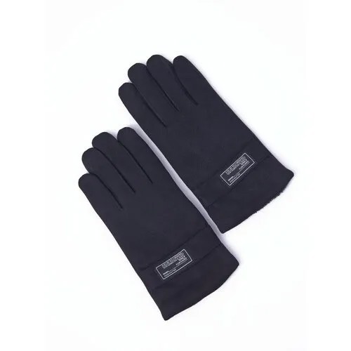 Тёплые тканевые перчатки с экомехом и функцией Touch Screen, цвет Черный, размер XL