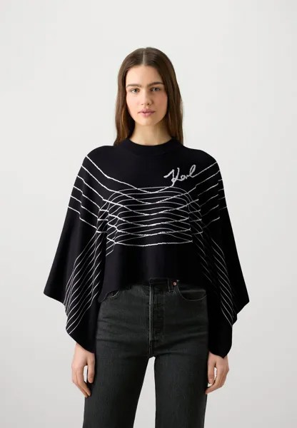 Пончо SCARF FASHION KARL LAGERFELD, черный