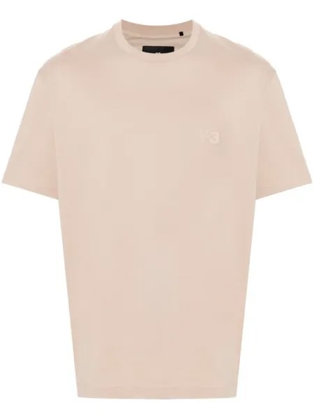 Y-3 футболка с логотипом, коричневый
