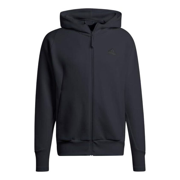 Куртка zne premium полноразмерная застежка-молния с капюшоном спортивная куртка Adidas, черный