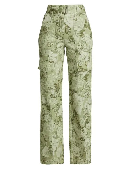 Прямые брюки карго с цветочным принтом Keanu Derek Lam 10 Crosby
