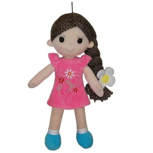 Кукла ABtoys Мягкое сердце, мягконабивная с косичкой в розовом платье, 33 см