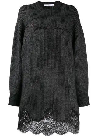 Givenchy платье-джемпер с кружевом