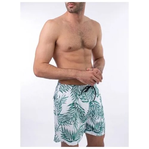 Плавательные шорты с рисунком в полоску, летние, весенние, с сеткой внутри, черный цвет, рисунок пальмы, размер S