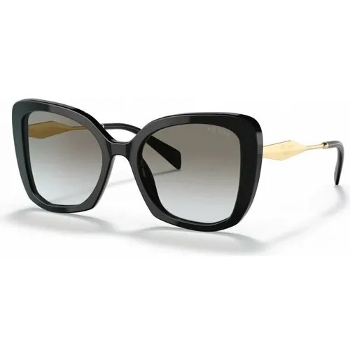 Солнцезащитные очки Prada, кошачий глаз, оправа: пластик, градиентные, с защитой от УФ, для женщин, черный