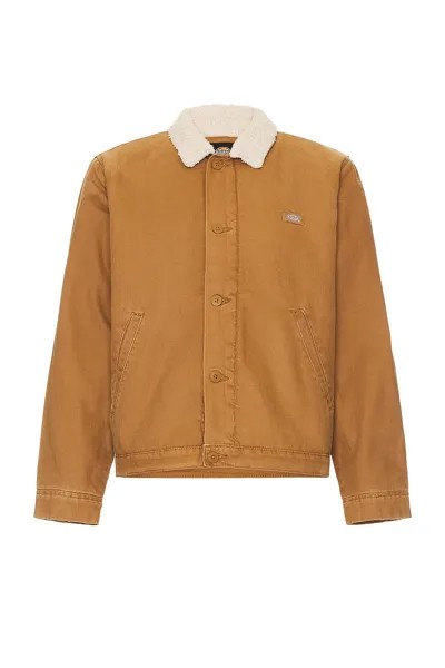 Куртка Dickies Textured Fleece Lined Duck Canvas, цвет Stonewashed Brown Duck