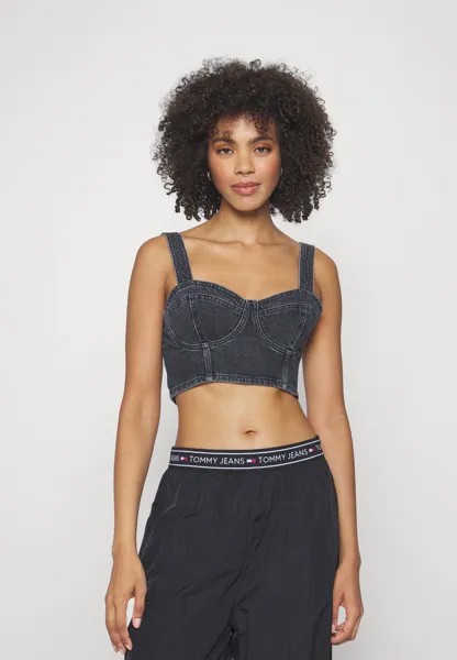 Топ BUSTIER Tommy Jeans, черный деним