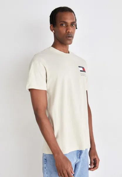 Футболка с принтом SLIM ESSENTIAL FLAG TEE Tommy Jeans, бежевый