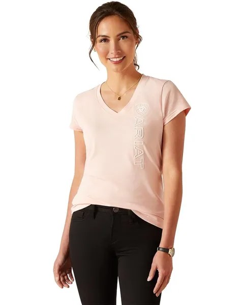 Футболка Ariat Vertical Logo V, цвет Blushing Rose