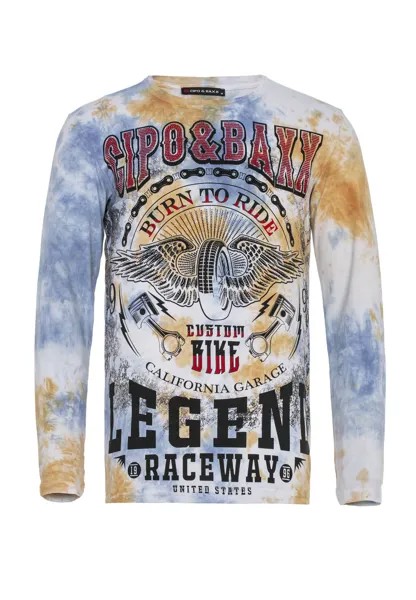Лонгслив Cipo & Baxx Langarmshirt, цвет ORANGE BLUE