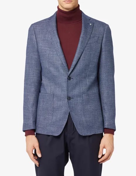 Куртка с микро узором D7 Sartoria Italiana, цвет Blu