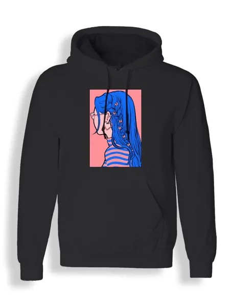 Худи унисекс СувенирShop Девушка/Аниме/Японский стиль 37 черное M