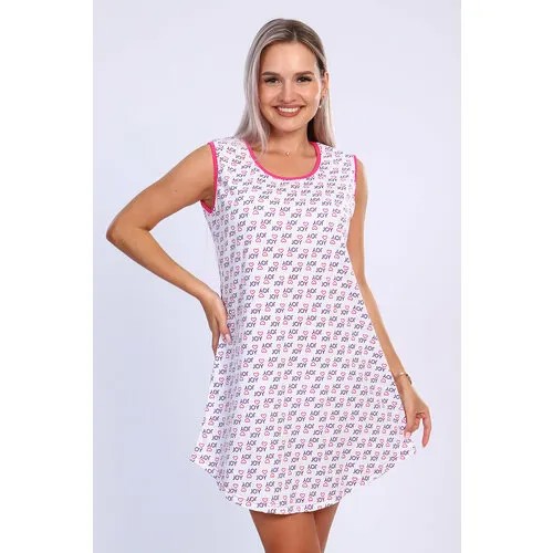 Сорочка Натали средней длины, без рукава, размер 50, розовый