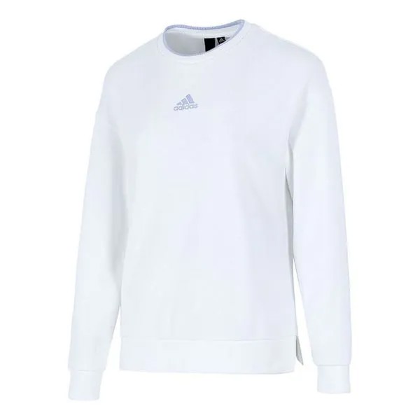 Толстовка (WMNS) adidas Logo Printing Sports Round-neck Sweatshirt White, белый