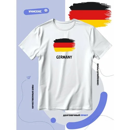 Футболка SMAIL-P с флагом Германии-Germany, размер 5XL, белый