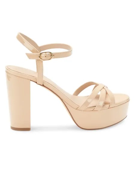 Сандалии на платформе на блочном каблуке Stuart Weitzman, цвет Golden Beige