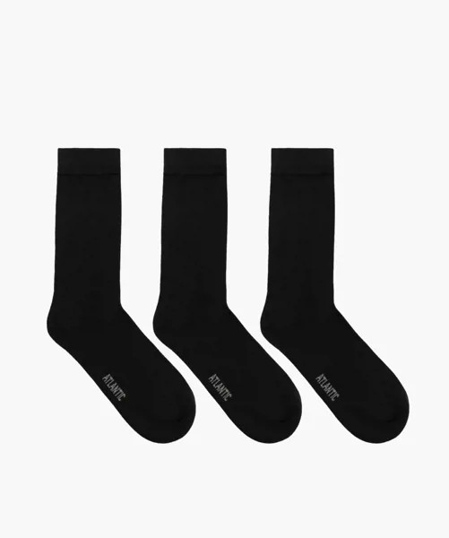 Мужские носки Atlantic, 3 пары в уп., хлопок, черные, Basic 3BMC-101