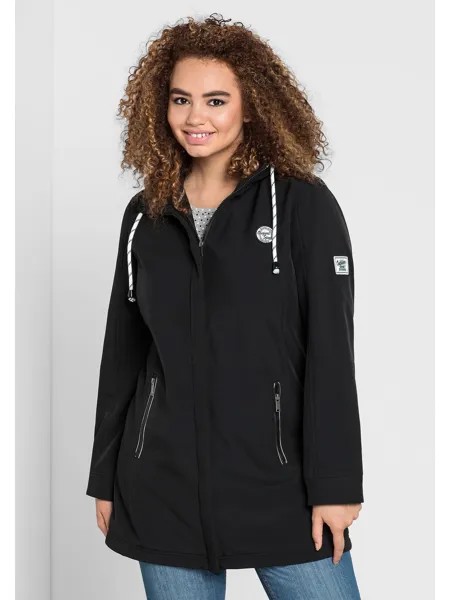 Куртка sheego Long Softshelljacke, черный
