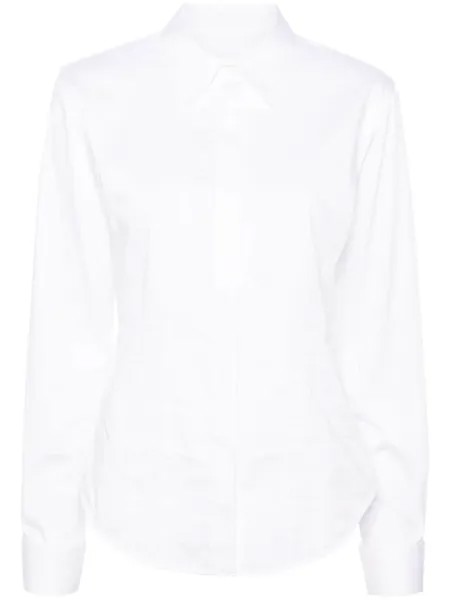Helmut Lang поплиновая рубашка с классическим воротником, белый