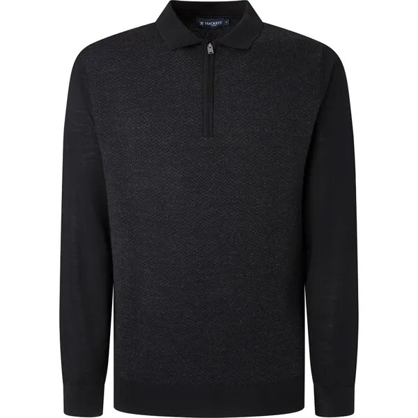 Поло Hackett Herringbone Jacquard, черный