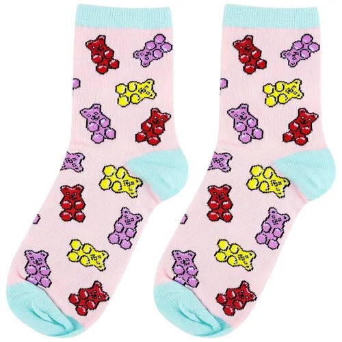 Женские носки Kawaii Factory средние, фантазийные, размер 35-39, розовый
