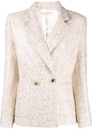 Alessandra Rich приталенный пиджак с вышивкой