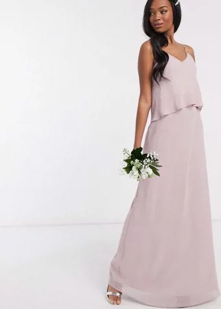 Шифоновое платье-комбинация макси с верхним слоем Maids to Measure bridesmaid-Серый