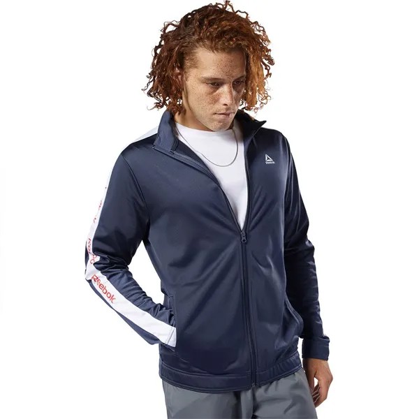 Толстовка Reebok Training Essentials Big Logo Track Full Zip, синий