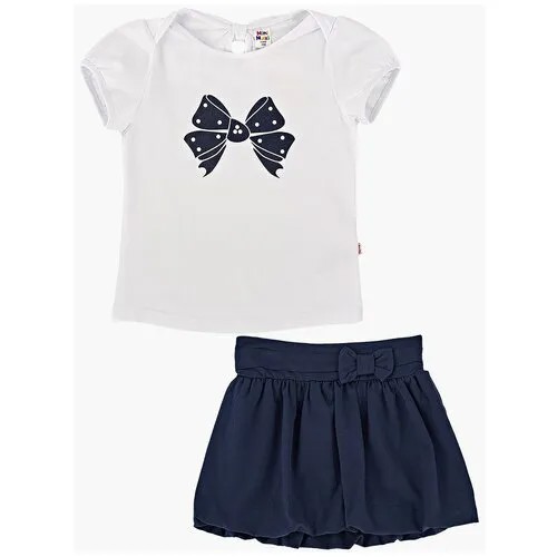 Комплект одежды Mini Maxi, футболка и юбка, размер 104, белый, синий