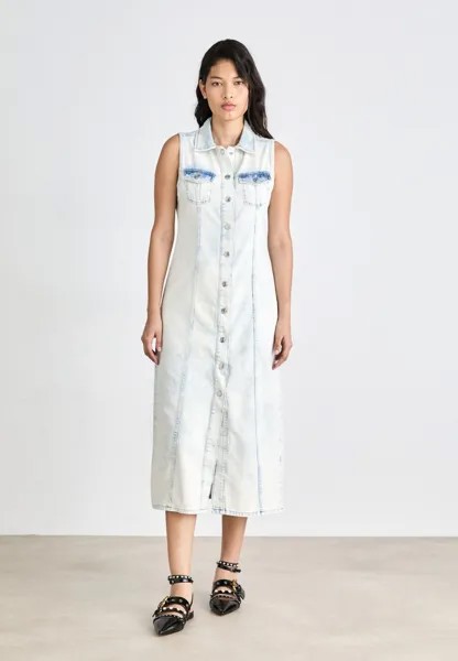 Джинсовое платье SLEEVELESS BUTTON FRONT DRESS DKNY, синие джинсы