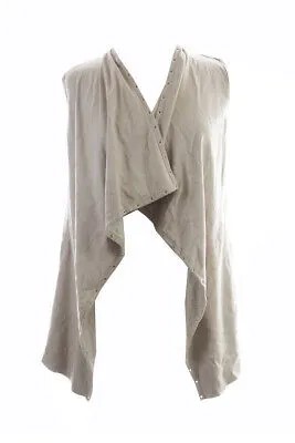 Michael Michael Kors New Khaki Grommet Goat Sueded Драпированный жилет XS $ 395