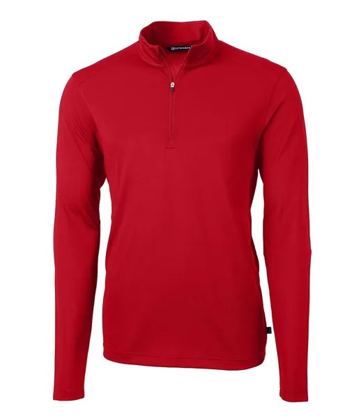 Пуловер с длинными рукавами и молнией на четверть Cutter & Buck Virtue Eco Pique, красный