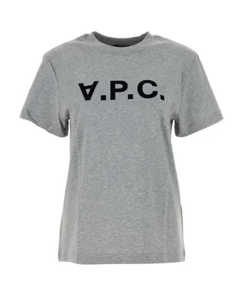 Хлопковая футболка A.P.C., серый