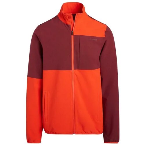 Куртка Saucony для бега, средней длины, силуэт прямой, светоотражающие элементы, без капюшона, карманы, водонепроницаемая, размер S, оранжевый, красный