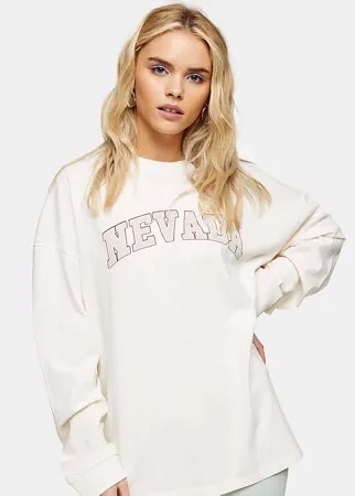 Кремовый лонгслив Topshop Petite Nevada-Белый