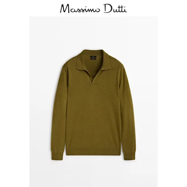 Свитер мужской Massimo Dutti 2024 легкий, зеленый
