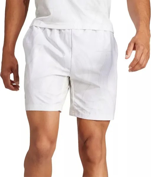 Мужские теннисные шорты с графическим принтом Adidas Club, белый/серый