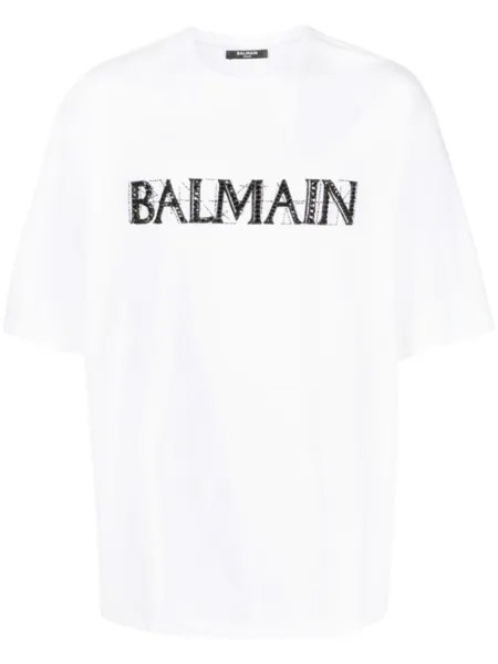 Balmain футболка с логотипом, белый