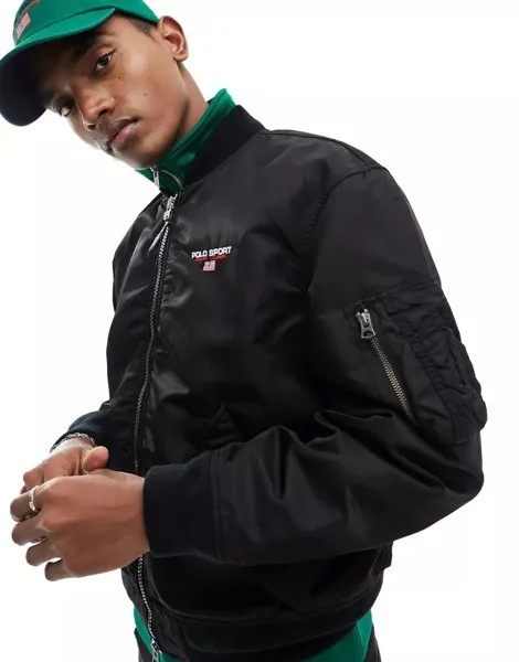 Черная куртка-бомбер Polo Ralph Lauren Sport Capsule