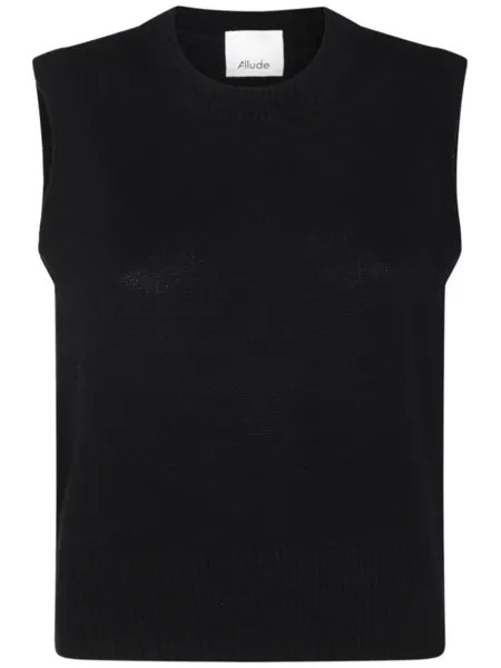 Allude кашемировый трикотажный топ без рукавов, черный