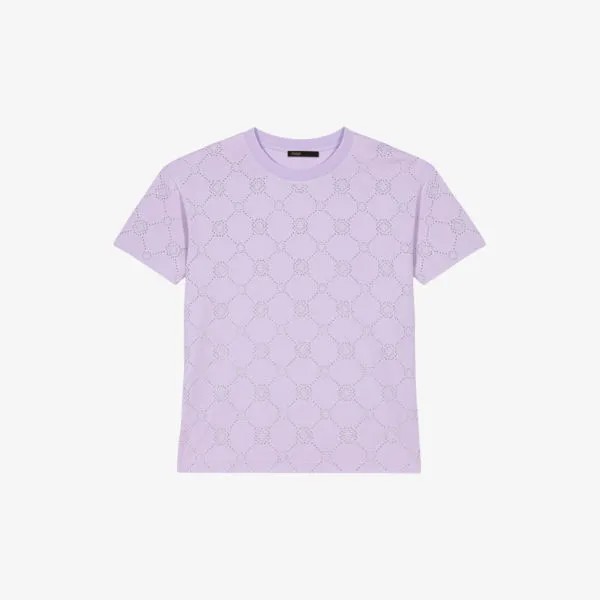 Хлопковая футболка Clover с заклепками Maje, цвет violets