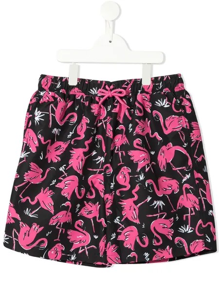 Stella McCartney Kids плавки-шорты Disco Flamingo