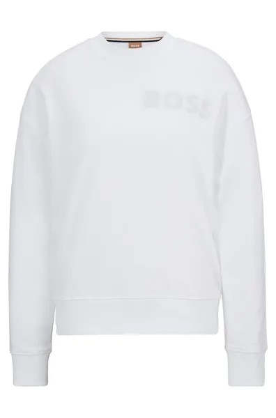 Свитшот Boss Relaxed-fit Cotton-blend With Logo Detail, белый
