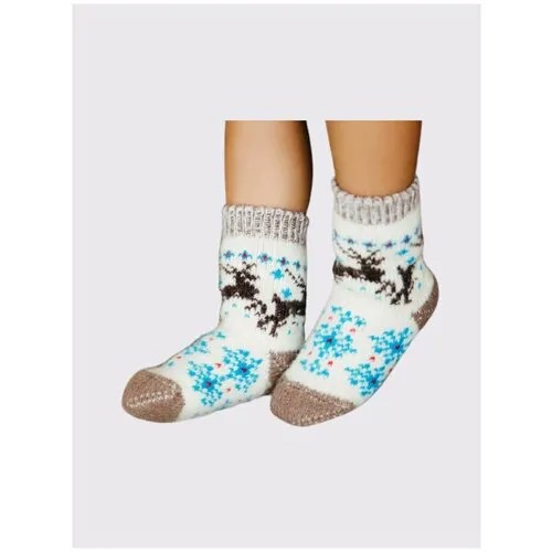Носки Бабушкины носки размер 23-25, белый, голубой