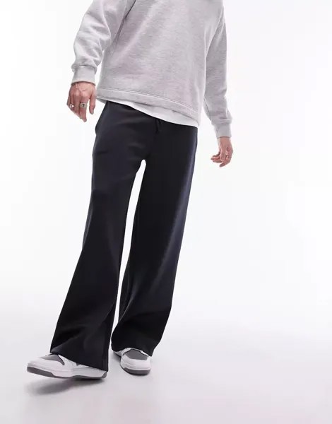 Темно-синие трикотажные джоггеры с драпировкой Topman