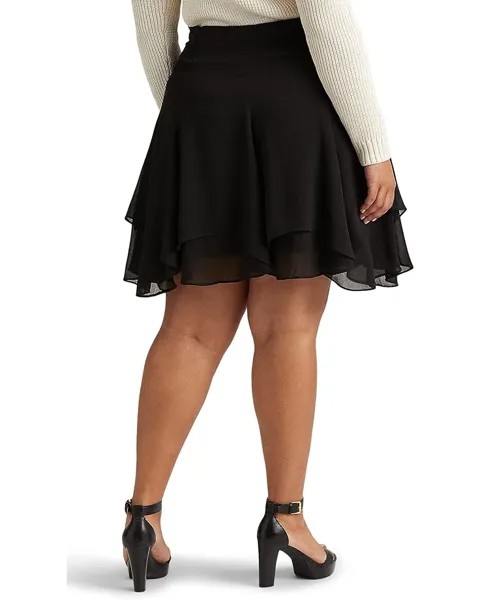 Юбка LAUREN Ralph Lauren Plus Size Crinkle Georgette Skirt, цвет Polo Black