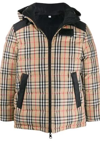 Burberry пуховик в клетку Vintage Check