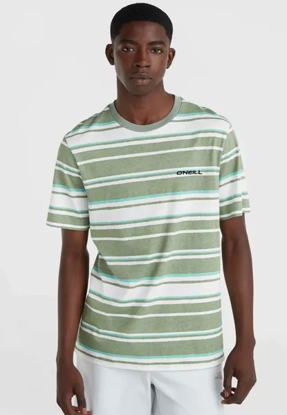 Футболка с принтом MIX AND MATCH STRIPE SHORTSLEEVE O'Neill, цвет green bold stripes