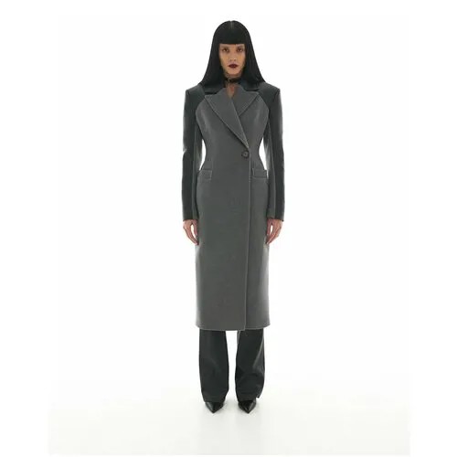 Пальто  Sorelle демисезонное, силуэт полуприлегающий, средней длины, размер S, серый
